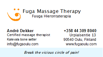 Fuga Massagetherapy's
          business card